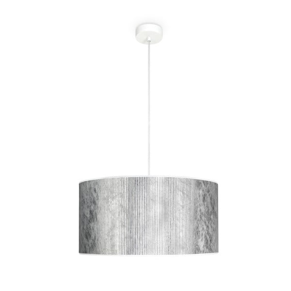 Lampa wisząca w kolorze srebra z białym kablem Bulb Attack Tres, ⌀ 50 cm