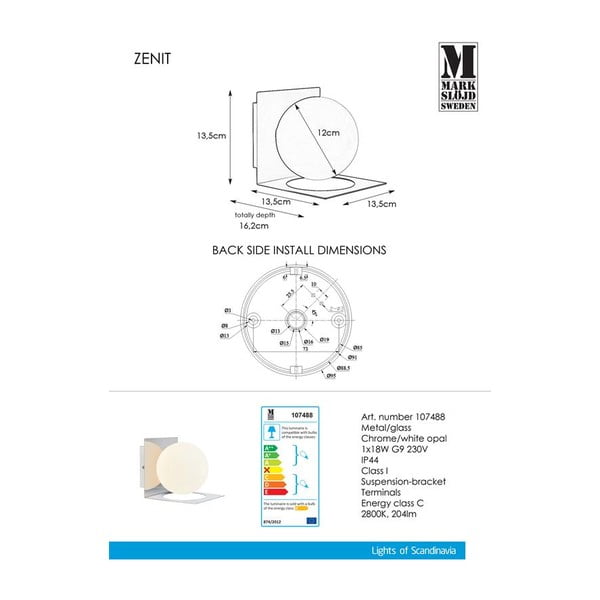 Kinkiet w kolorze srebra Markslöjd Zenit-image-3