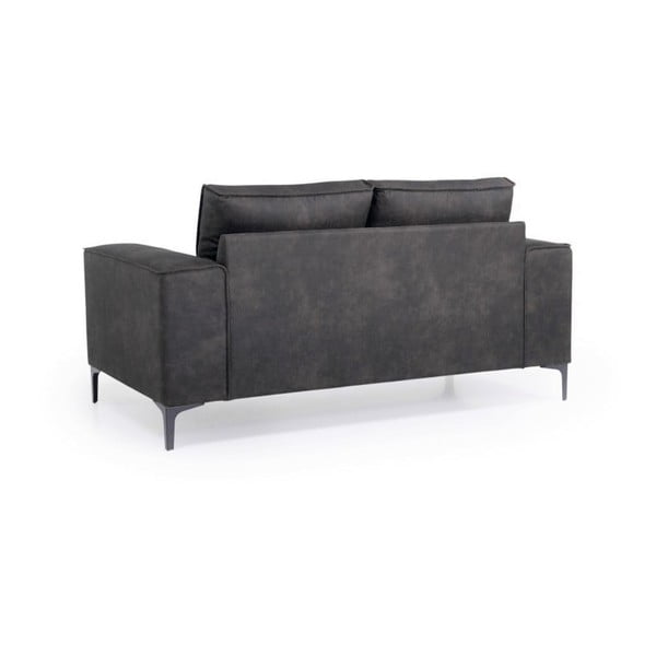 Antracytowa sofa z imitacji skóry 164 cm Copenhagen – Scandic-image-3
