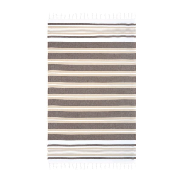Brązowy ręcznik hammam Begonville Rkyer Neutral, 180x100 cm