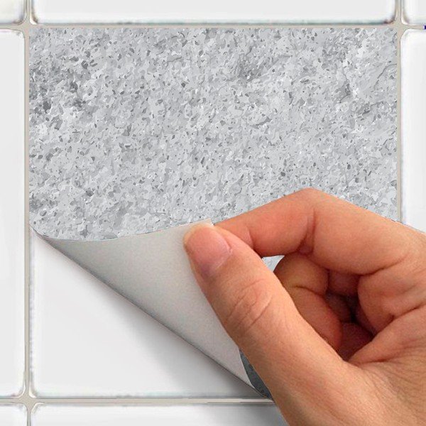Zestaw 24 naklejek ściennych Ambiance Cement Tile Stickers With Stones Effect, 10x10 cm-image-2