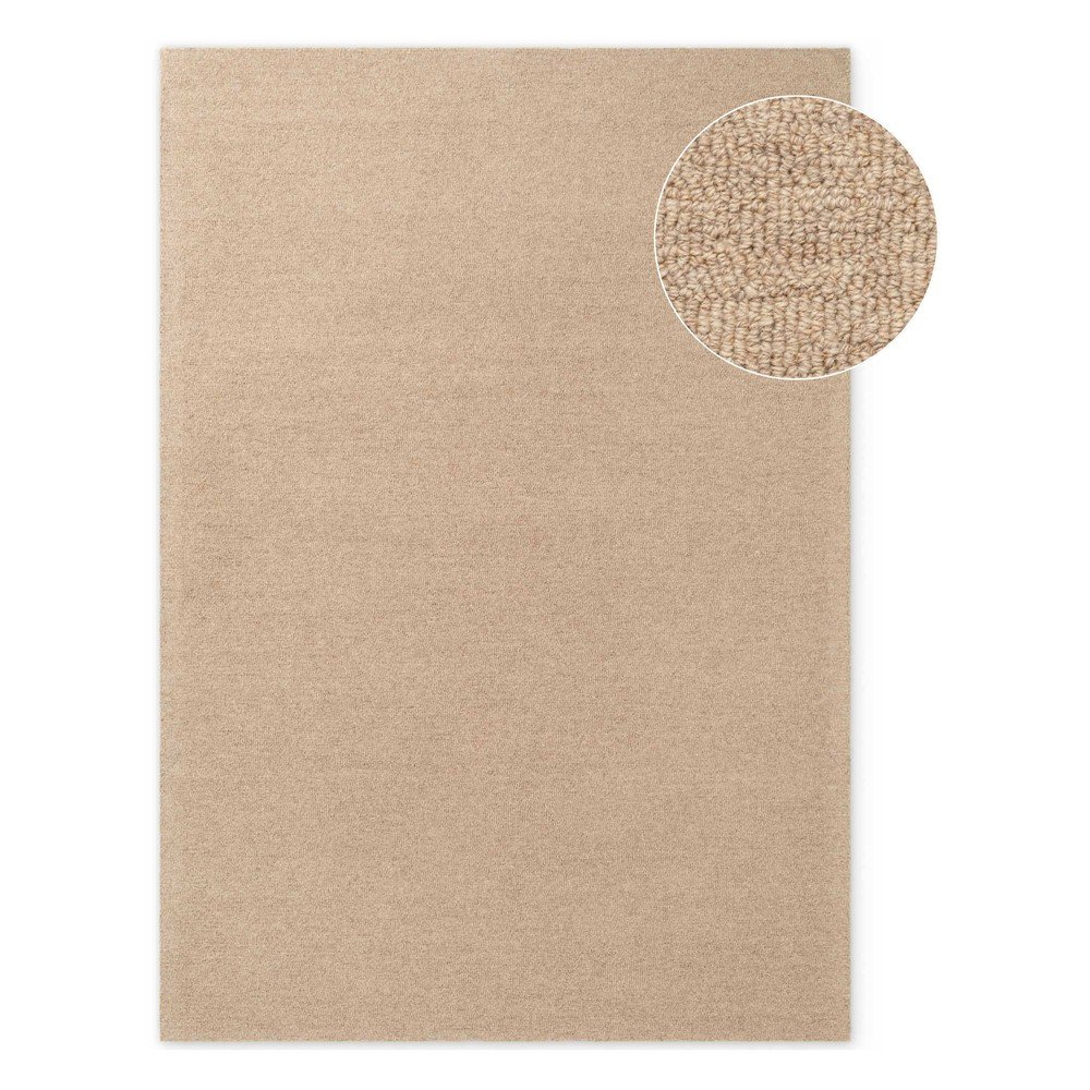 Wełniany dywan tkany ręcznie w naturalnym kolorze 160x230 cm Puristic Knots – Elle Decoration