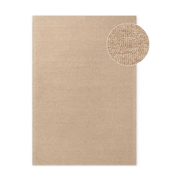 Wełniany dywan tkany ręcznie w naturalnym kolorze 160x230 cm Puristic Knots – Elle Decoration