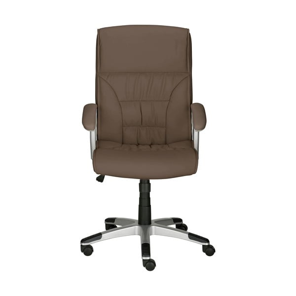 Brązowe krzesło biurowe z imitacji skóry Flori – Støraa-image-1