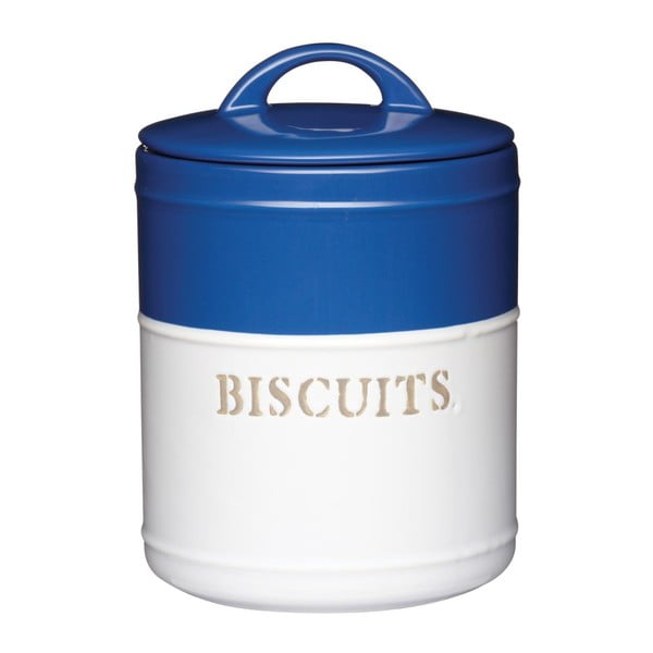 Niebiesko-biały pojemnik Biscuits