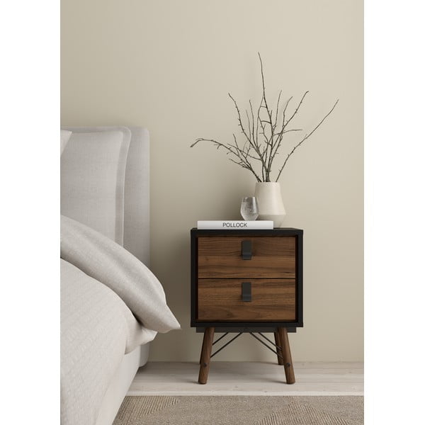 Ciemnobrązowa szafka nocna Ry – Tvilum-image-1