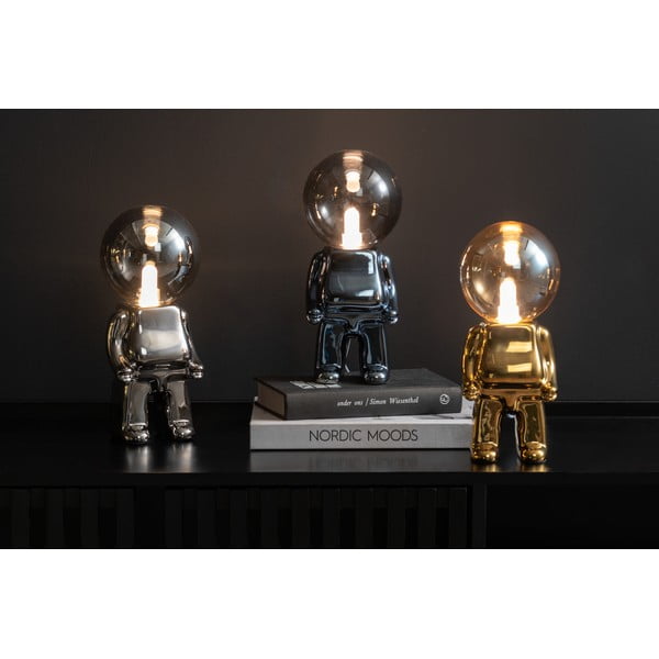 Lampa stołowa LED ze ściemniaczem w kolorze złota ze szklanym kloszem (wysokość 27 cm) Ross – Leitmotiv-image-1