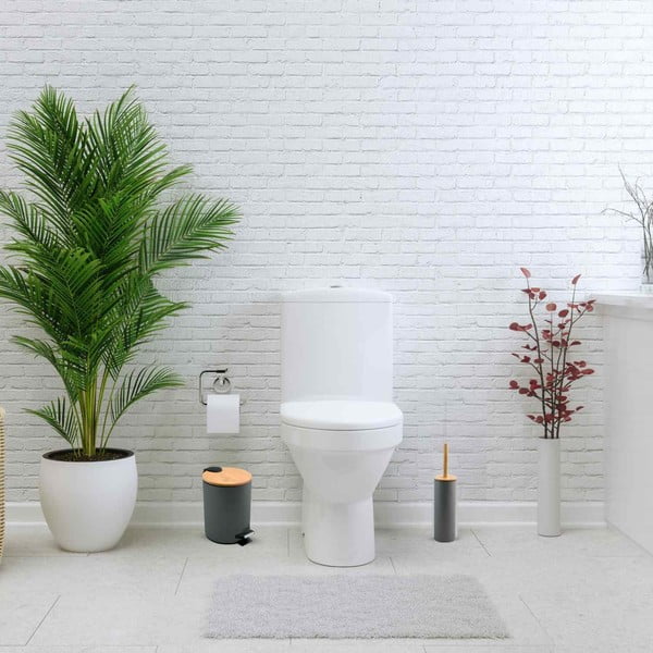 Ciemnoszary stalowy kosz na śmieci z pedałem 3 l   Adonis – Spirella-image-1