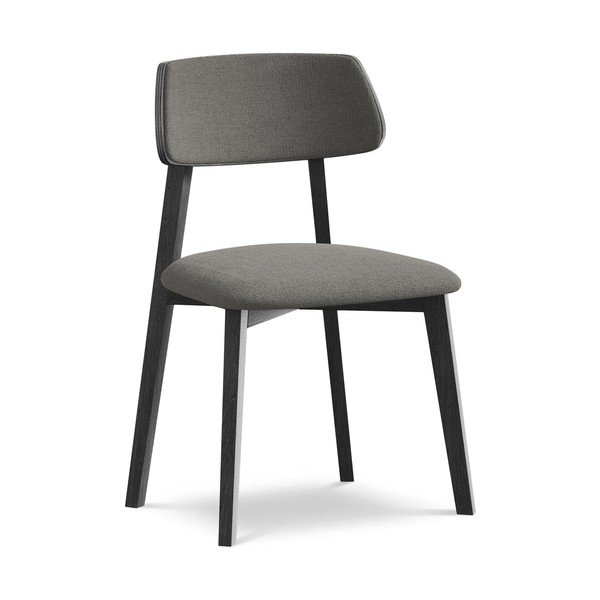 Szare krzesło z litego drewna Niu – Makamii