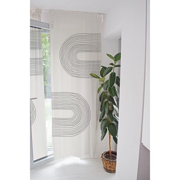 Beżowa zasłona z satyny bawełnianej 110x250 cm Setting Sun – Butter Kings-image-1