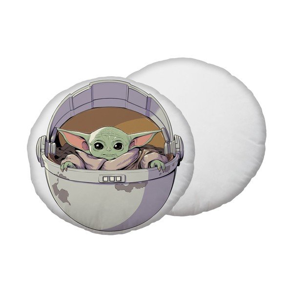 Poduszka dziecięca z mikropluszu ø 40 cm Star Wars "Mandalorian 02" – Jerry Fabrics