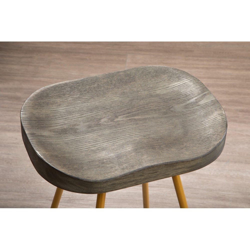 Hoker z litego drewna wiązu w kolorze złota/w naturalnym kolorze (wysokość siedziska 78 cm) District – Premier Housewares (zdjęcie 10)