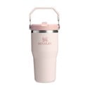 Jasnoróżowy termos ze stali nierdzewnej 600 ml IceFlow™ Flip Straw 2.0 Tumbler Rose Quartz – Stanley