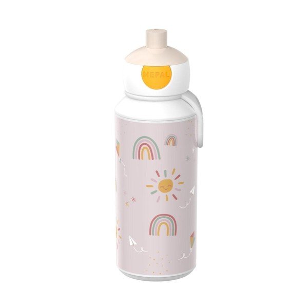 Beżowa plastikowa butelka dla dzieci 400 ml Sunshine & Rainbow – Mepal