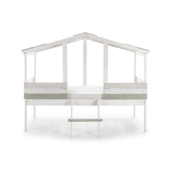 Białe łóżko dziecięce z konstrukcją z drewna sosnowego Marckeric Ulises, 90x190 cm