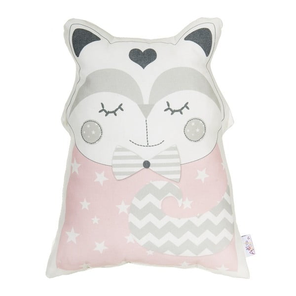 Różowa poduszka dziecięca z domieszką bawełny Mike & Co. NEW YORK Pillow Toy Smart Cat, 23x33 cm