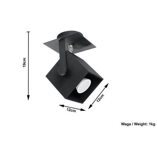 Czarna lampa sufitowa Sollux Noe Uno-image-3