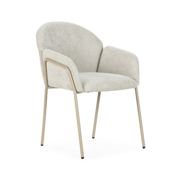 Beżowe tapicerowane fotele jadalniane zestaw 2 szt. Aslin – MOME