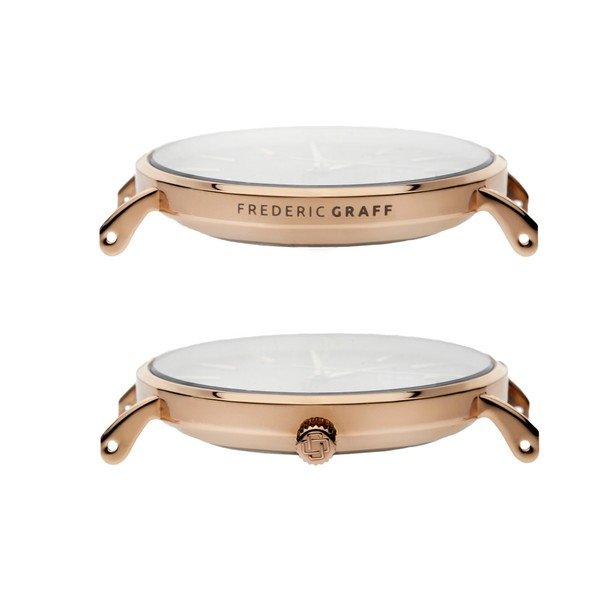 Zegarek z paskiem ze stali nierdzewnej w barwie różowego złota Frederic Graff Rose Eger Silver Mesh-image-3