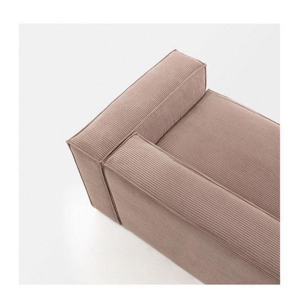 Różowa sztruksowa sofa Kave Home Blok, 240 cm-image-1