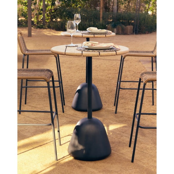 Okrągły stolik barowy z blatem z drewna akacjowego ø 70 cm Saura – Kave Home-image-1