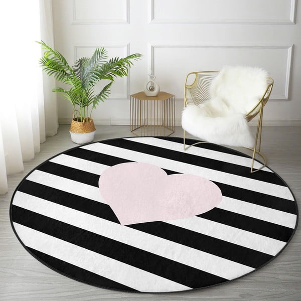 Czarno-biały dywan dziecięcy ø 100 cm Comfort – Mila Home-image-3