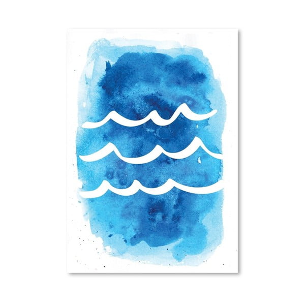Plakat Watercolor Blue Waves