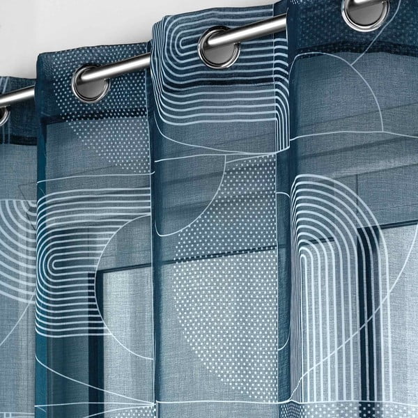 Ciemnoniebieska firanka z woalu 140x280 cm Esquisse – douceur d'intérieur-image-1