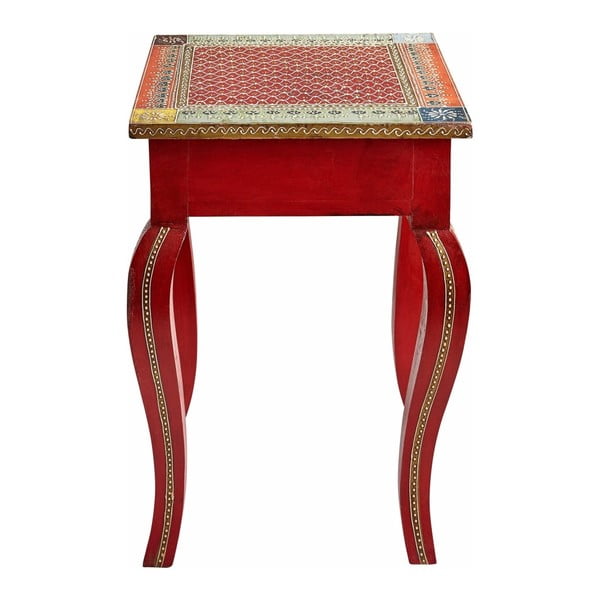 Czerwony stolik z drewna mangowca Støraa Vito-image-1