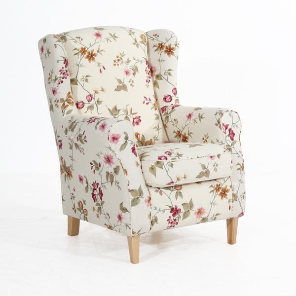 Kremowobiały fotel w kwiaty Max Winzer Lorris-image-2