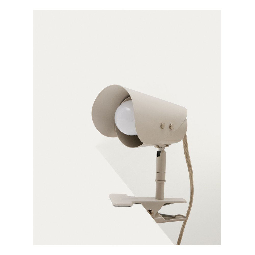 Jasnoszara metalowa lampa stołowa z klipsem (wysokość 16 cm) Jula – Kave Home (zdjęcie 5)