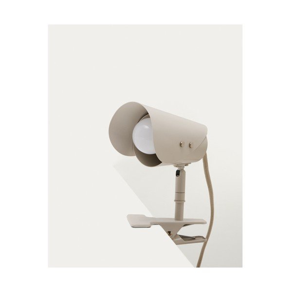 Jasnoszara metalowa lampa stołowa z klipsem (wysokość 16 cm) Jula – Kave Home-image-4