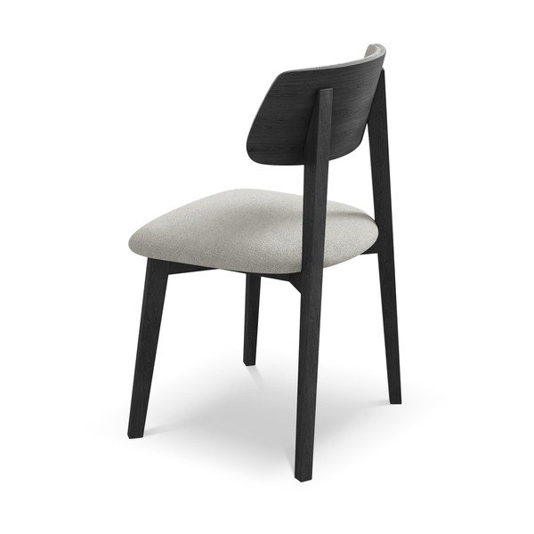 Jasnoszare krzesło z litego drewna Niu – Makamii-image-3