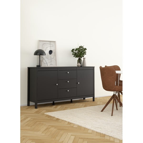 Czarna niska komoda 152x80 cm Madrid – Tvilum-image-1