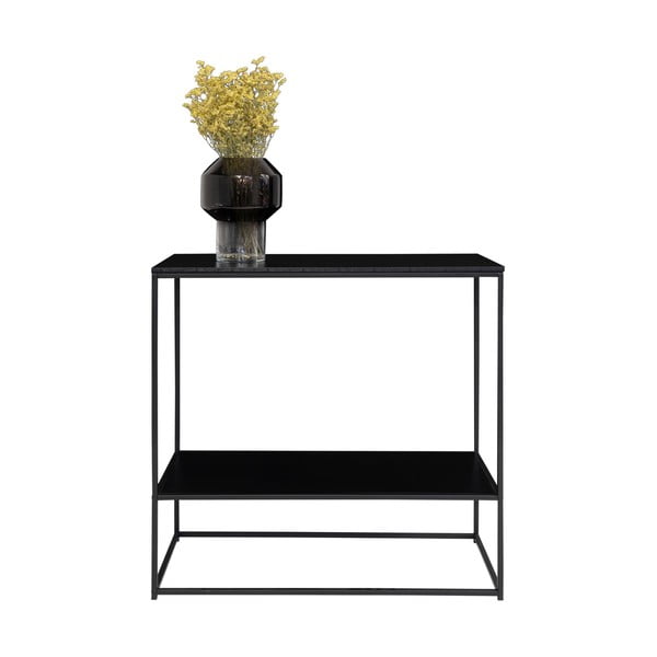 Czarna konsola z czarnym blatem 80x36 cm Vita – House Nordic-image-3