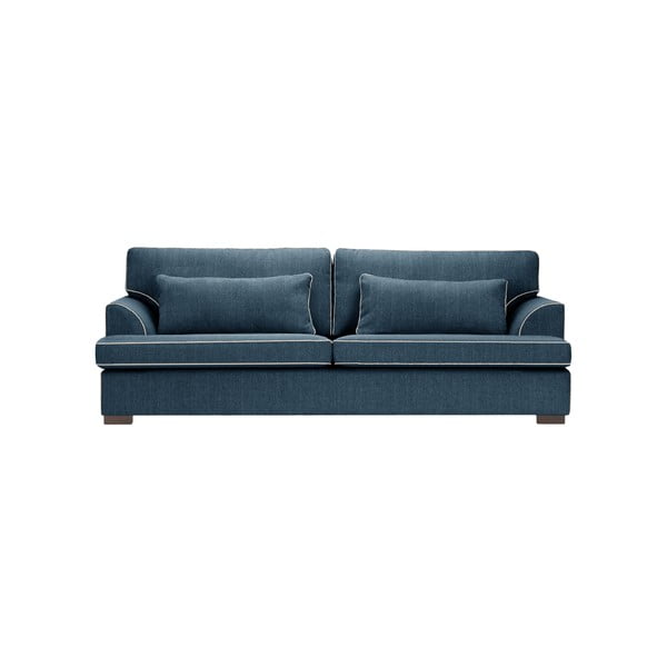 Niebieska sofa 3-osobowa z kremowym wykończeniem Rodier Ferrandine