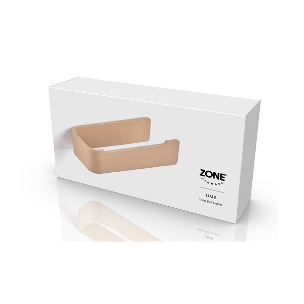 Beżowy ścienny metalowy uchwyt na papier toaletowy Ume – Zone-image-3