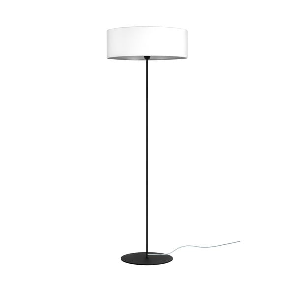 Biała lampa stojąca z detalem w srebrnym kolorze Sotto Luce Tres XL, ⌀ 45 cm