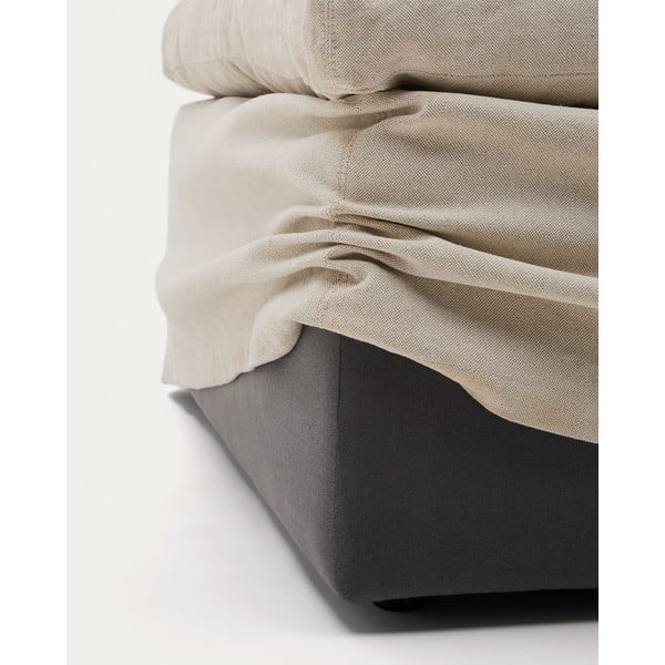 Beżowy lniany podnóżek Zenira – Kave Home-image-4