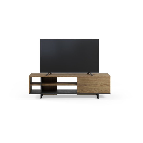 Czarna/w naturalnym kolorze szafka pod TV w dekorze dębu 160x44x36 cm Cequoia – Marckeric-image-2