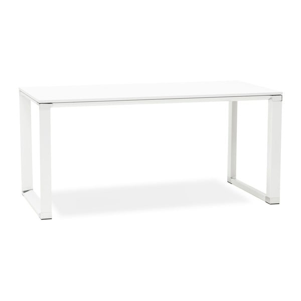 Białe biurko z drewnianym blatem Kokoon Warner