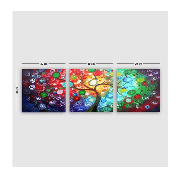 Obrazy zestaw 3 szt. 30x30 cm Tree of Life – Wallity-image-2