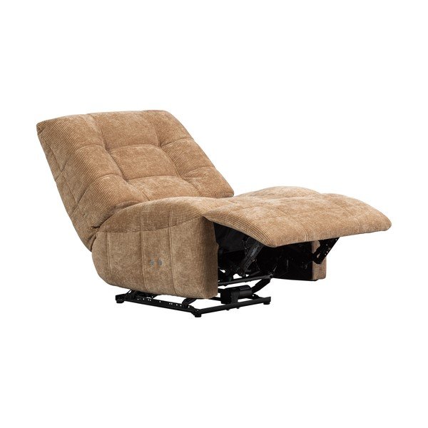 Jasnobrązowy częściowo rozkładany sztruksowy fotel wypoczynkowy Hein – WOOOD-image-3