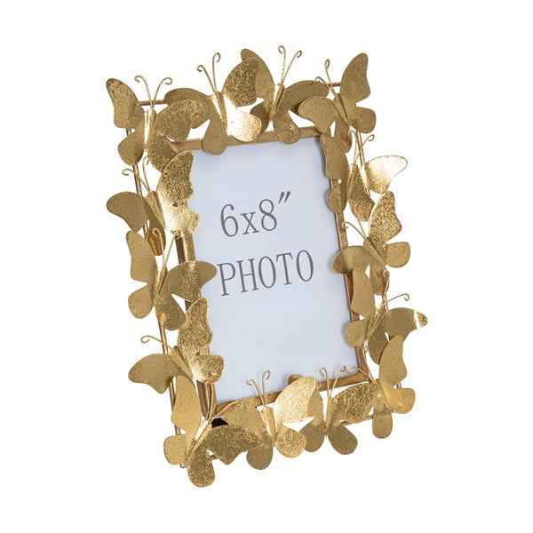 Metalowa ramka stojąca w kolorze złota 28x30,5 cm Butterfly – Mauro Ferretti-image-2