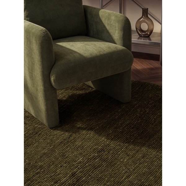 Ciemnozielony wełniany okrągły dywan tkany ręcznie ø 200 cm Bexley Woolwich – Ted Baker-image-2