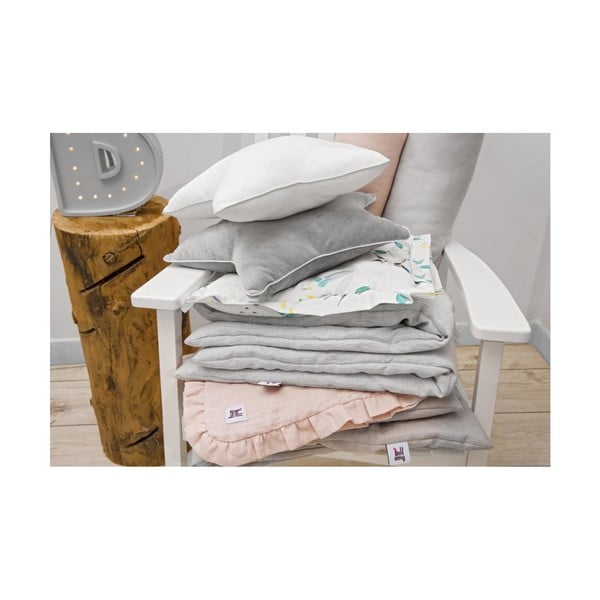 Szara lniana pościel dziecięca BELLAMY Stripes, 140x200 cm-image-3