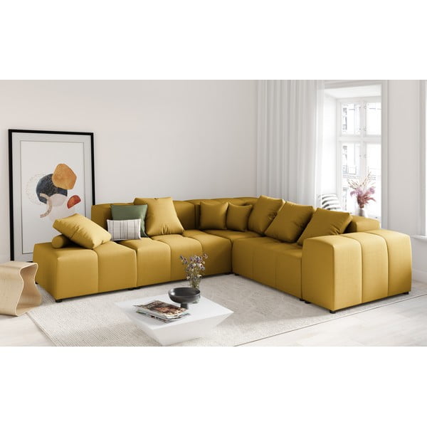 Żółty podłokietnik do sofy modułowej Rome – Cosmopolitan Design-image-1