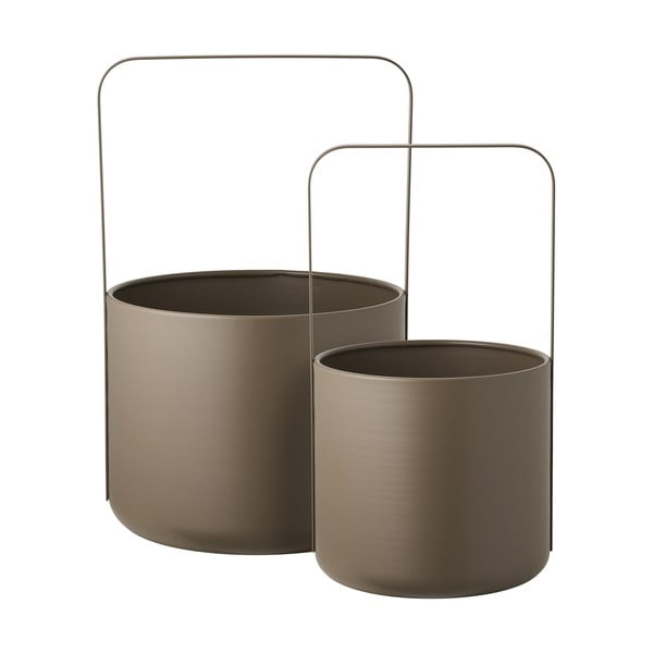 Metalowe osłonki na doniczki zestaw 2 szt. ø 24,5 cm Tule – House Nordic-image-2