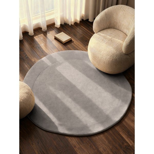 Szary okrągły dywan z mieszanki wełny tkany ręcznie ø 160 cm Kari Organic – Villeroy&Boch-image-1