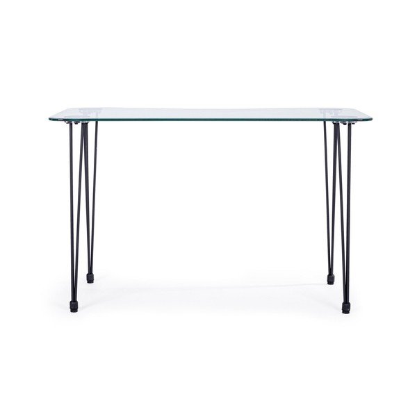 Biurko ze szklanym blatem 60x120 cm Rondo – Bizzotto-image-2